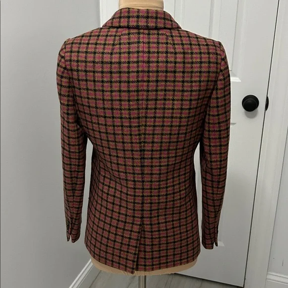 J. Crew Parke Plaid English Moon Houndstooth Wool Blazer